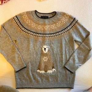 Tommy Hilfiger Fair Isle grey wool blend sweater. Large.